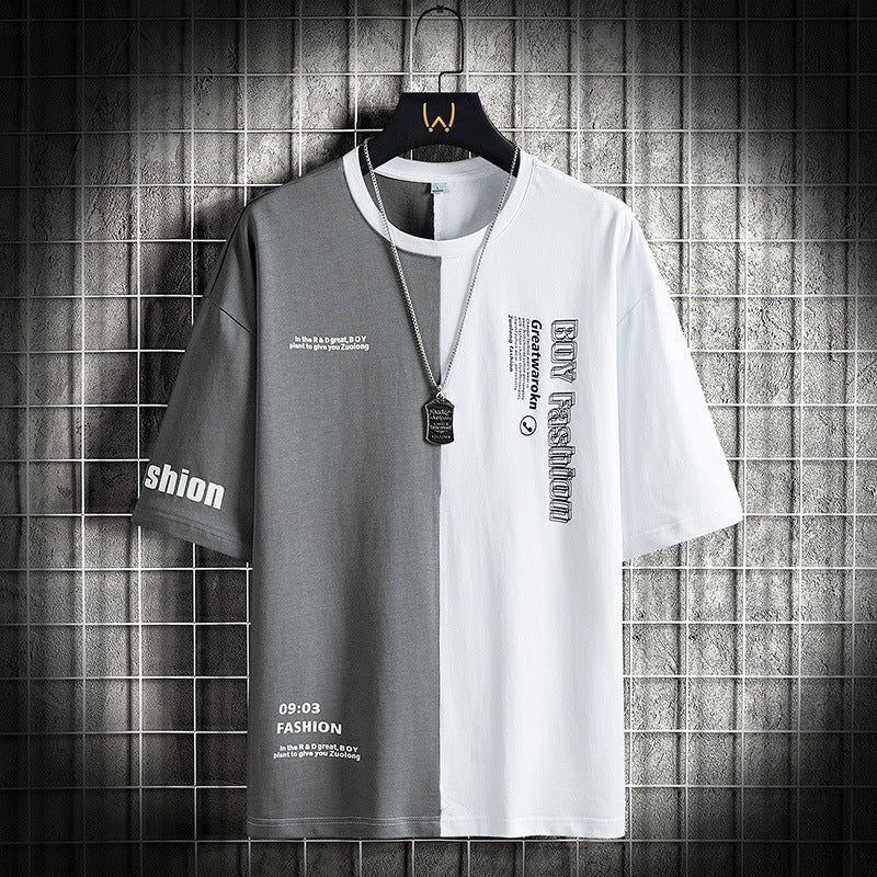 Men's Cotton T-shirt Summer Casual Loose Shoulder Half Sleeve - Jointcorp