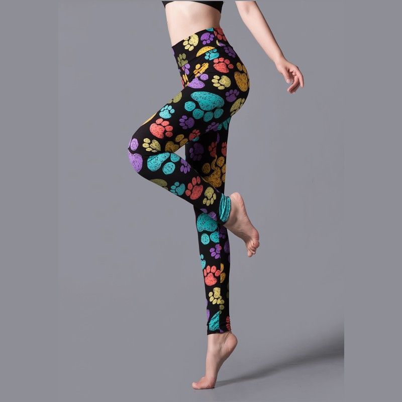 Brushed Printed High Waist Pants Yoga Leggings - Jointcorp
