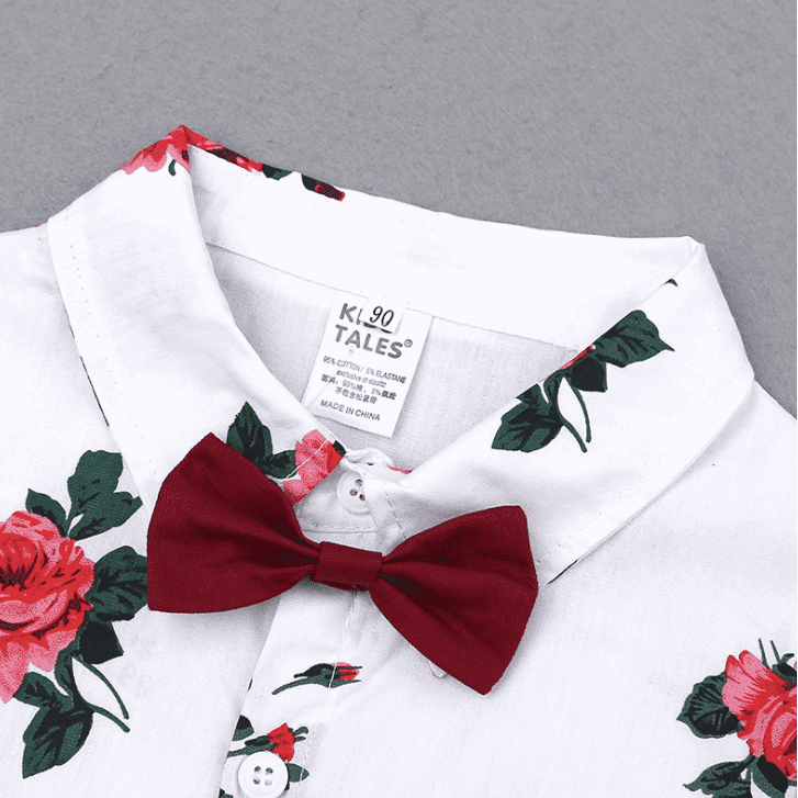 2pcs Summer Baby Set Flower Short Sleeve Polo Shirt With Red Shorts Shorts School Clothes For Children China