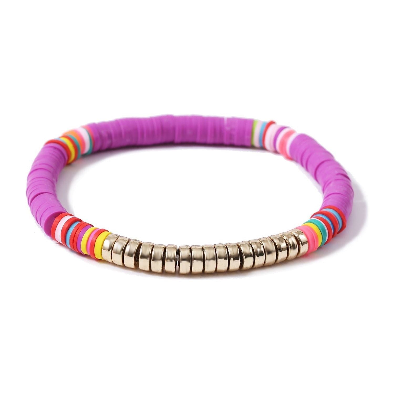 Multicolored Tassel Polymer Clay Shell Bohemian Bracelet - Jointcorp