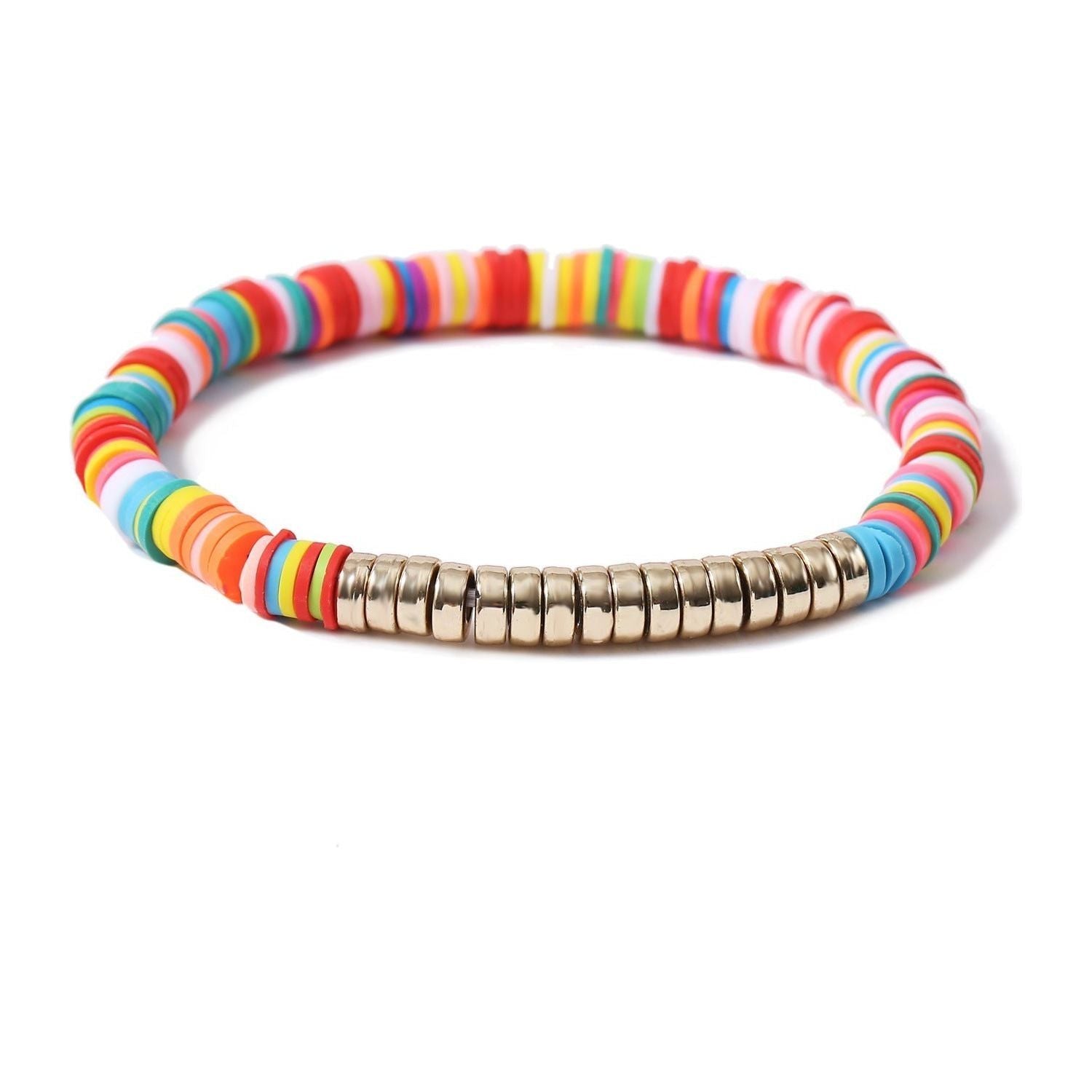 Multicolored Tassel Polymer Clay Shell Bohemian Bracelet - Jointcorp