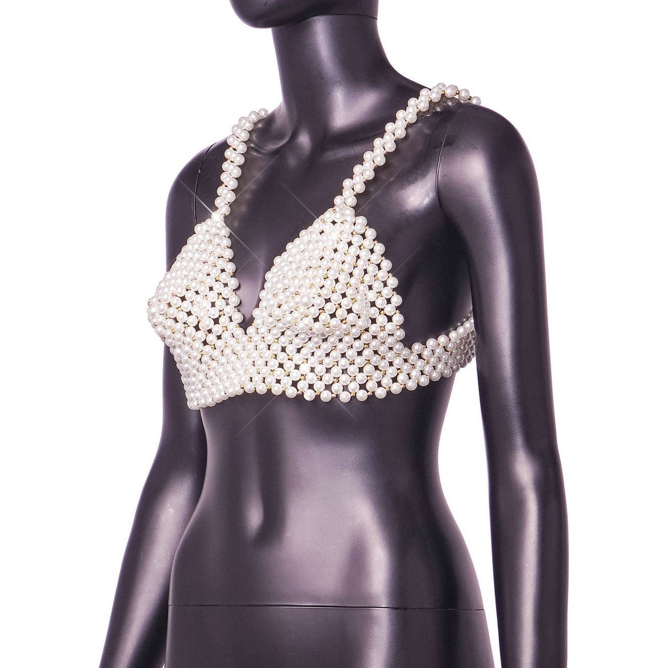 Summer European Pearl Bandeau Sling Vest - Jointcorp