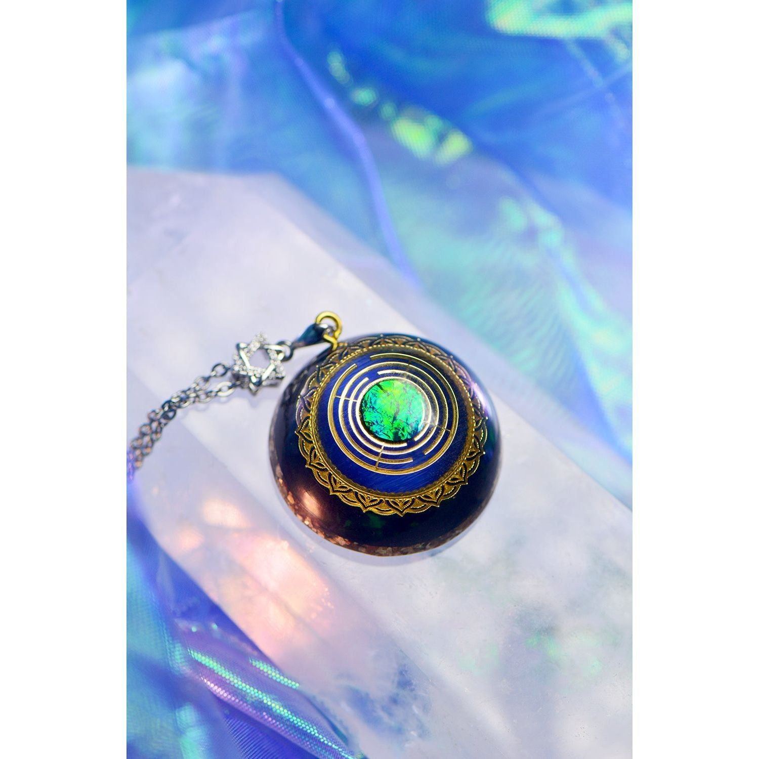 Cosmic Sky Obsidian Pendant Necklace - Jointcorp