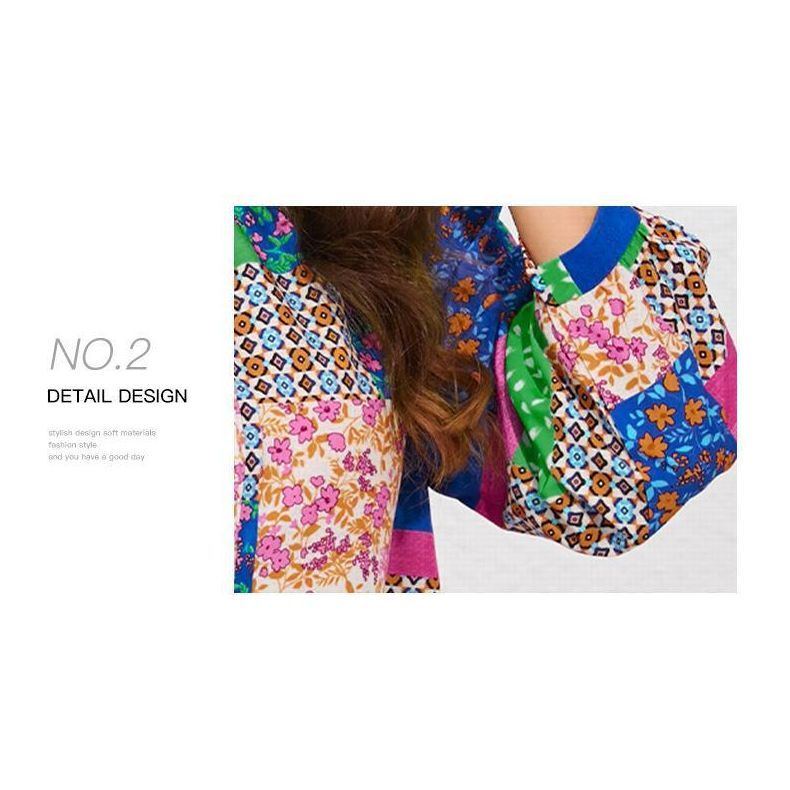 Printed Fashion Simple Loose Long Sleeves Chiffon Shirt - Jointcorp