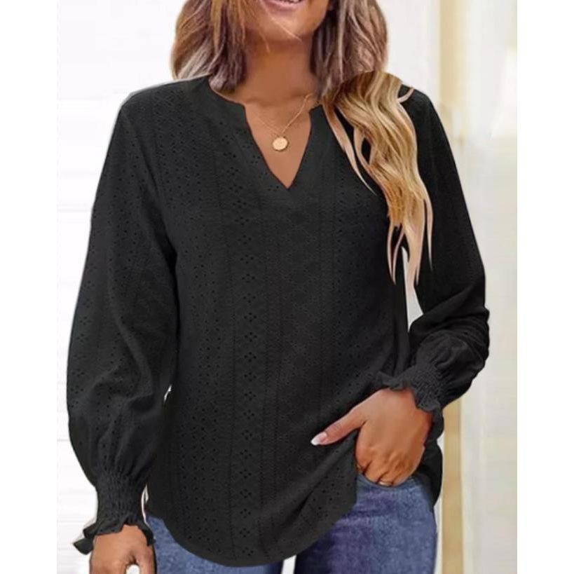 Summer New Ladies T-shirt Hollow-out Waist Ruffle Sleeve Casual Top - Jointcorp