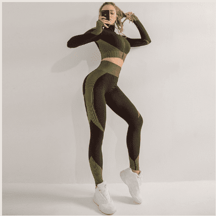 Spring and summer women's contrast yoga tight pants