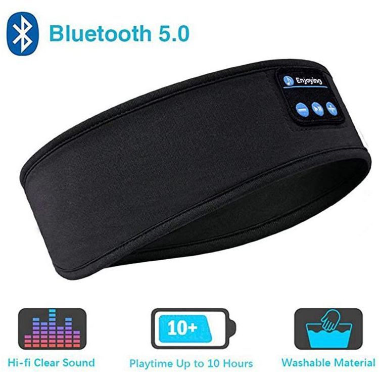 Wireless Bluetooth Sleeping Headphones Headband Thin Soft Elastic Comfortable Music Ear Phones Eye Mask For Side Sleeper Sports
