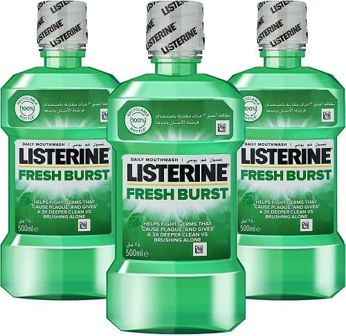 LISTERINE FRESH BURST MOUTH WASH GREEN - 3x 500 ML