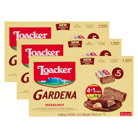 LOACKER GARDENA HAZELNUT- 3 x 5X38G