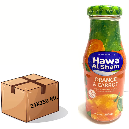 Hawa al Sham Orange & Carrot Natural Juice 24X250 ml