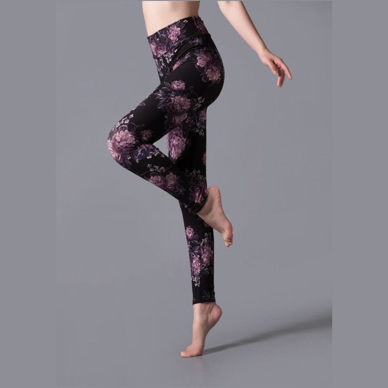 Brushed Printed High Waist Pants Yoga Leggings - Jointcorp