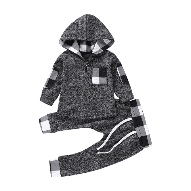 Baby Long Sleeve Plaid Sweater Set