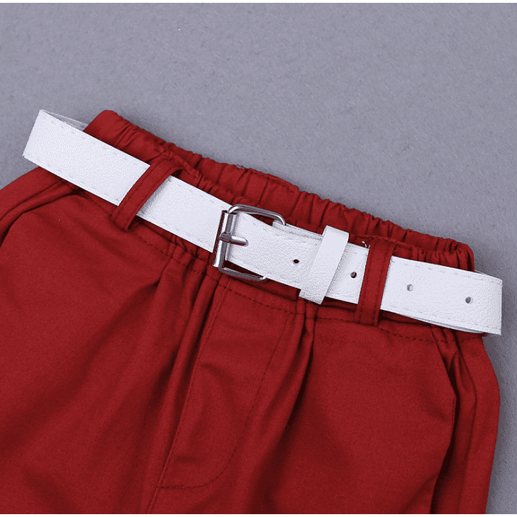 2pcs Summer Baby Set Flower Short Sleeve Polo Shirt With Red Shorts Shorts School Clothes For Children China