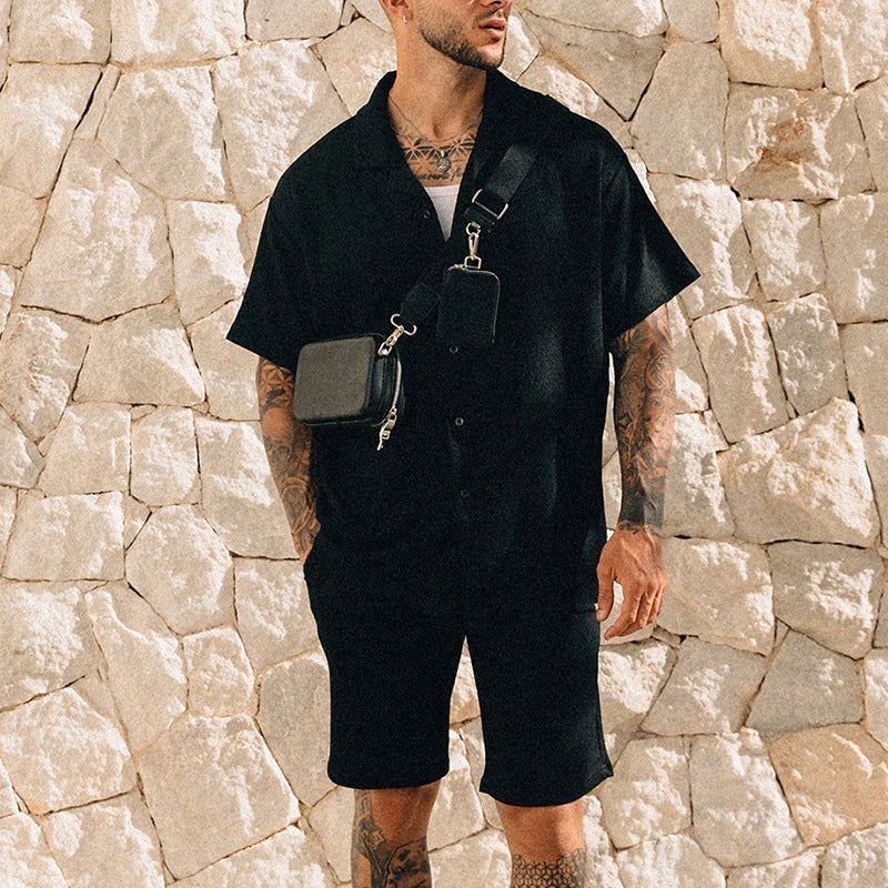 Men's Street Printing T-shirt Summer Short Sleeve Suit - Jointcorp