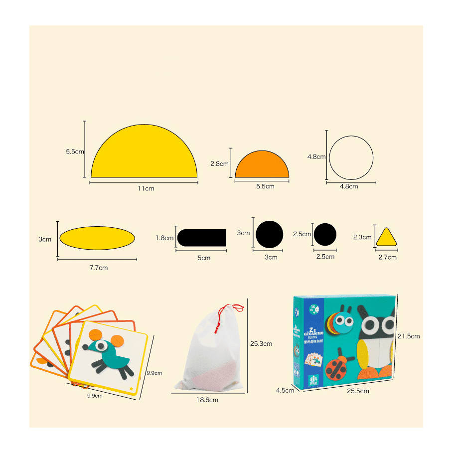 Tangram Jigsaw 3D Animals Puzzle Kids Wooden Toys for Children Games Creative Puzzles Early Learning Educational Toys