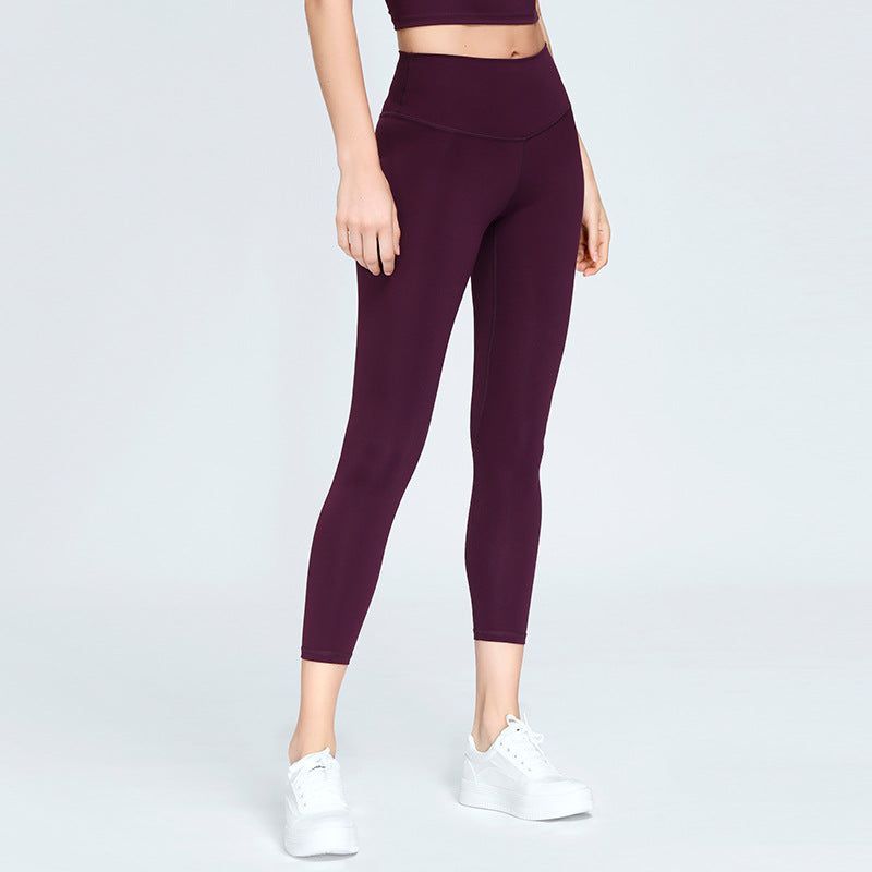 High Waist Nude Feel Yoga Clothes Thin Fitness Pants Cropped Leggings - Jointcorp