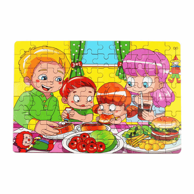 80PCS wooden educational toys educational development baby kids training toys children animal puzzle