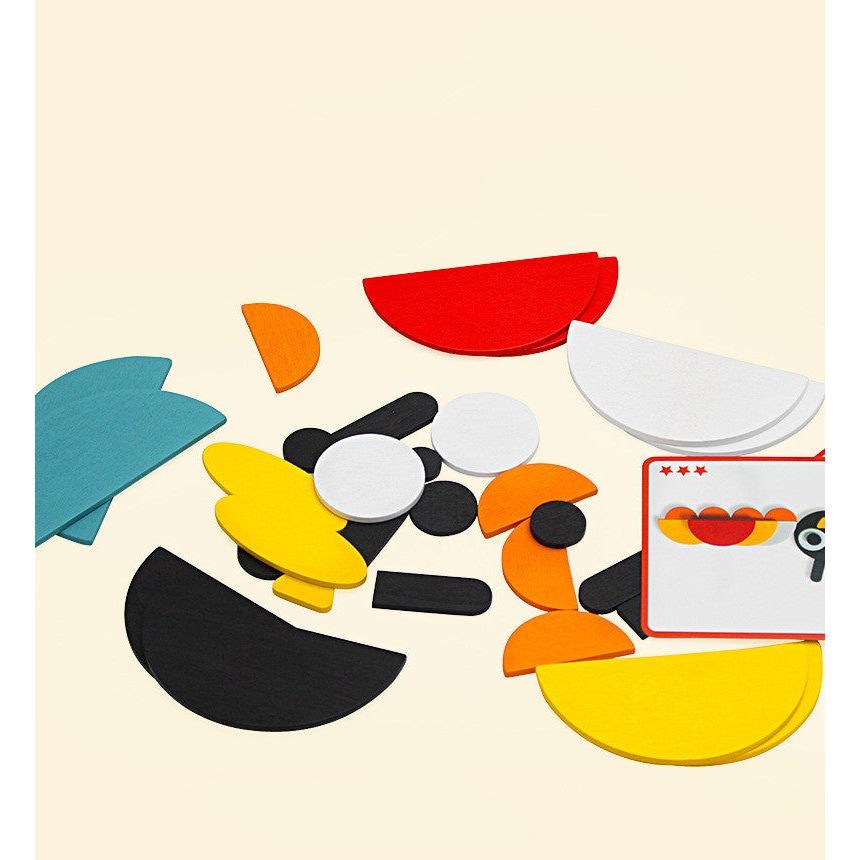 Tangram Jigsaw 3D Animals Puzzle Kids Wooden Toys for Children Games Creative Puzzles Early Learning Educational Toys