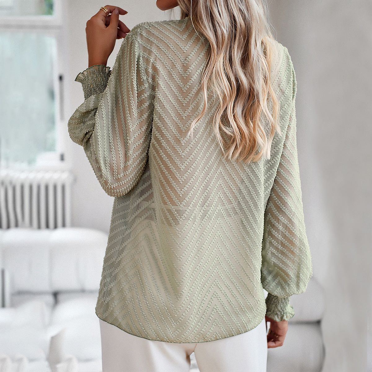 European And American V-neck Long Sleeve Shirt Women - Jointcorp