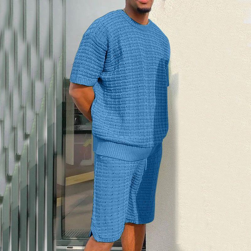 Men's Summer Suit Fashion Loose Men 2 Pieces Outfit Summer Hippie Shirt And Short Set - Jointcorp
