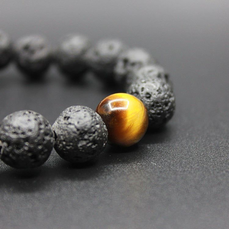 Volcanic Rock Yellow Tiger's Eye Bracelet - Jointcorp