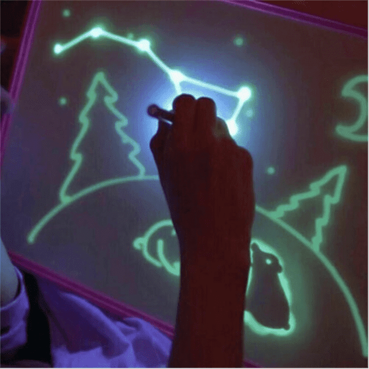 Educational Toy Drawing Pad 3D Magic 8 Light Effects Puzzle Board Sketchpad