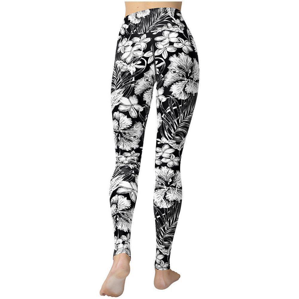 Black And White Color Sports Leggings Yoga Pants - Jointcorp