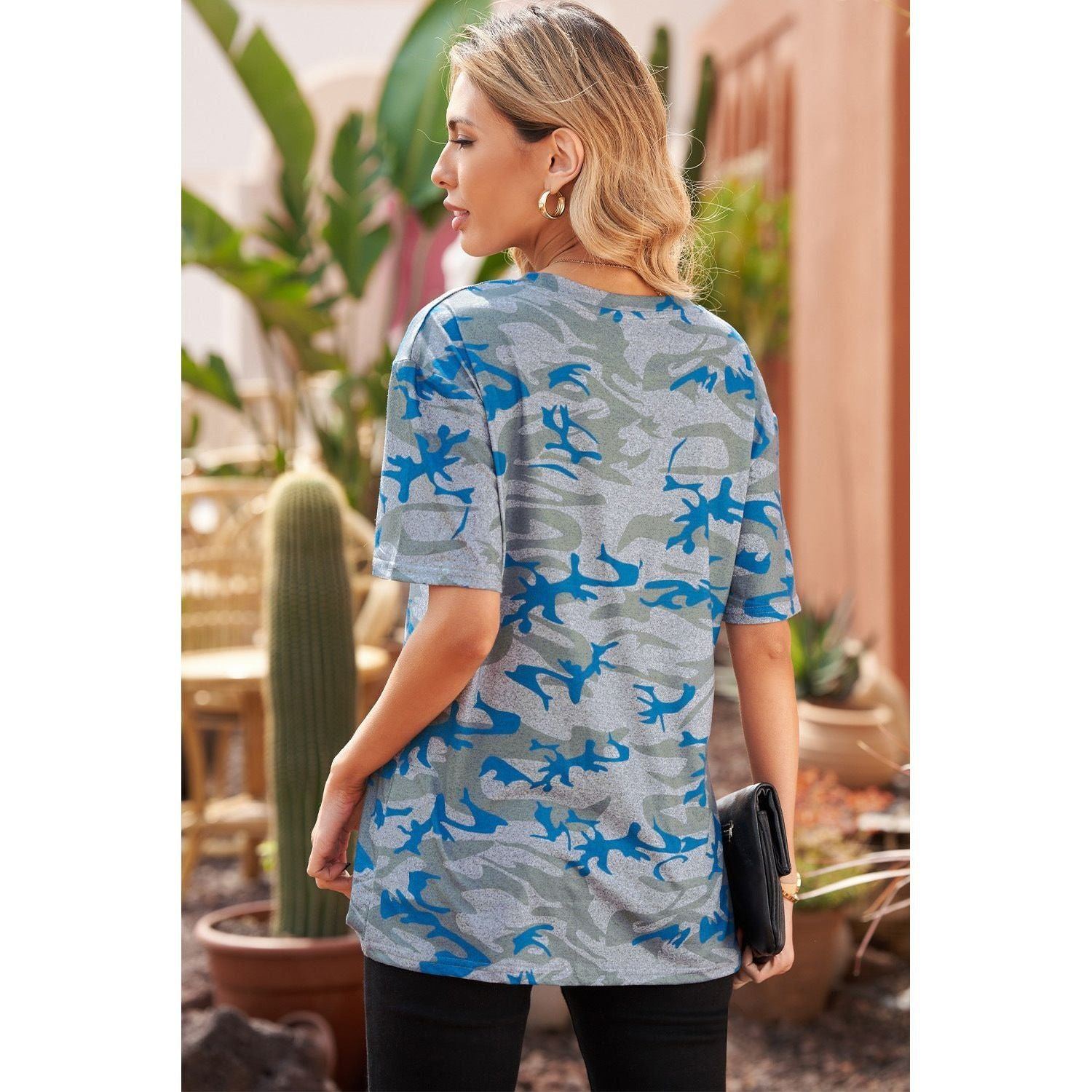 Mother's Day T-shirt Women's Camouflage Pattern Short-sleeved Top