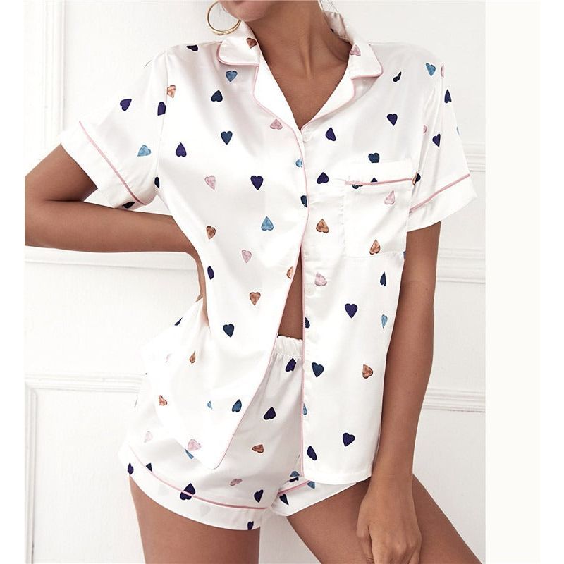 Women's Summer Short Sleeve Silk Pajamas - Jointcorp
