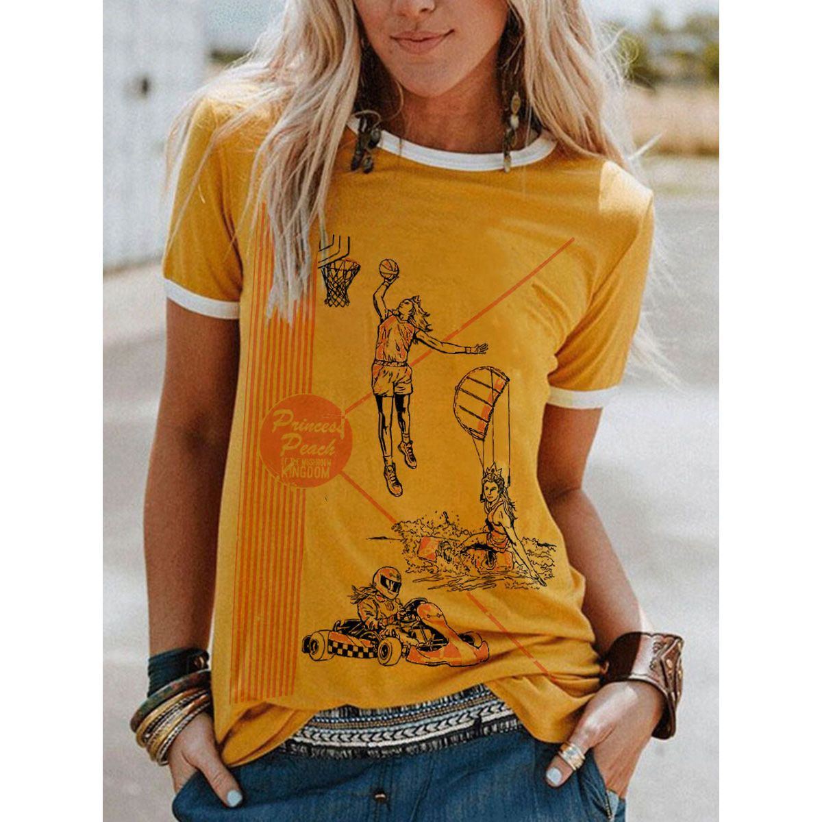 Pee Chee Folder Printed Short-sleeved T-shirt For Women