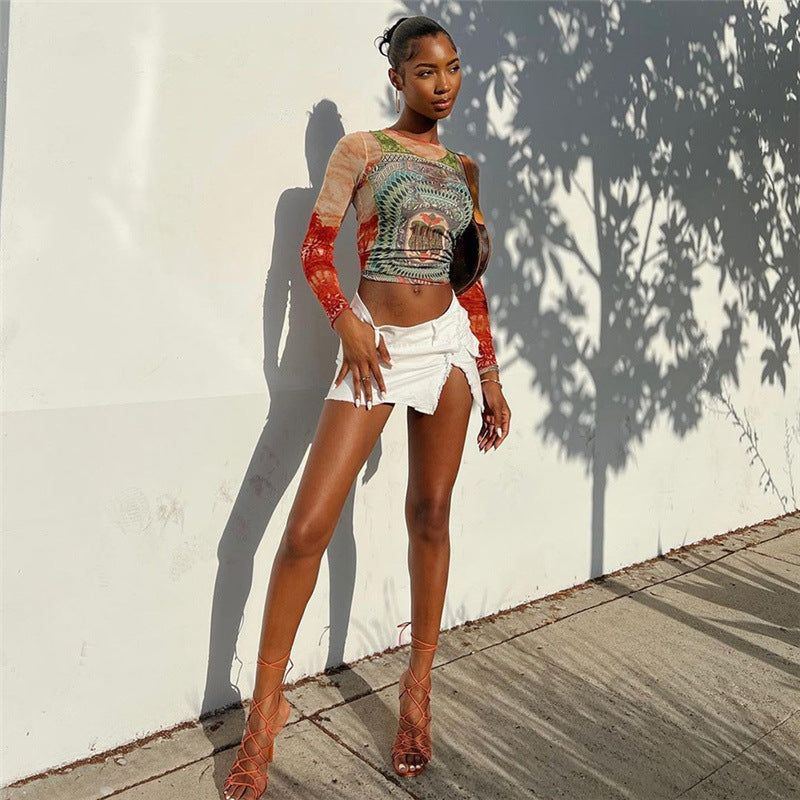 Temperament Commute Fashion Printed Street Shot Slim Fit Breathable Long Sleeves - Jointcorp