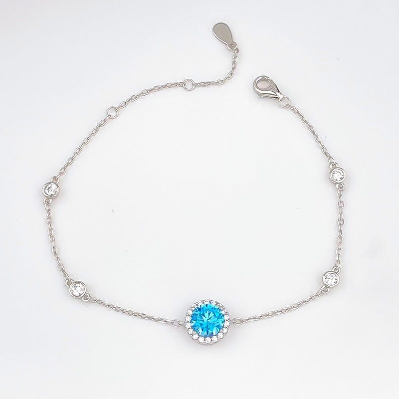 Women's Fashion Sterling Silver Inlaid Zirconium Bracelet - Jointcorp