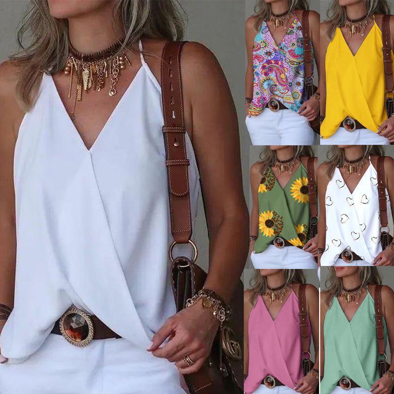 Loose Casual V-neck Bottoming Women's Top Vest - Jointcorp