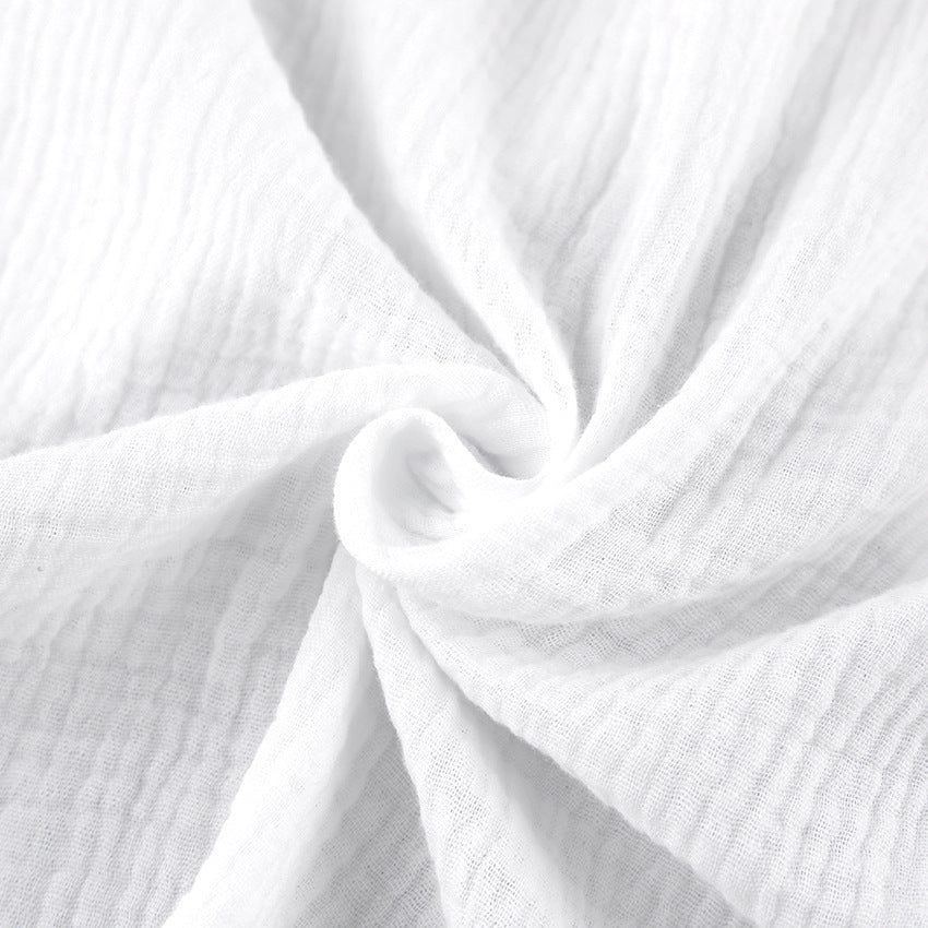 Flared Sleeves Long Sleeves Shirt Pure Cotton Leisure Commute Niche White