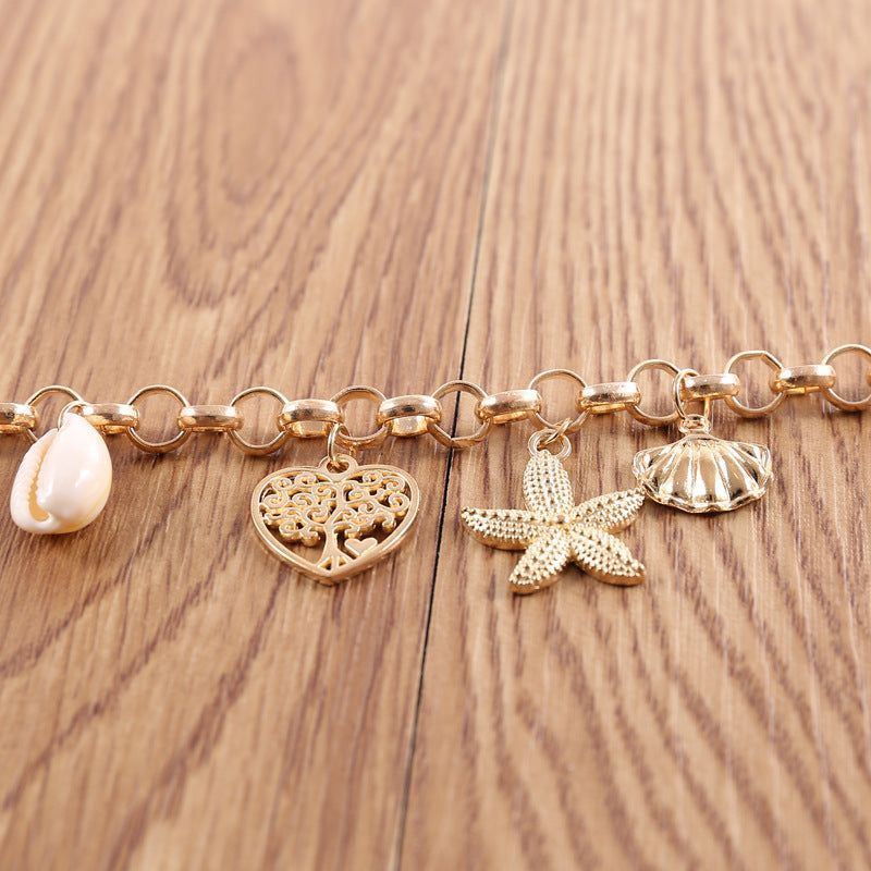 Women's Fashion Simple Shell Starfish Scallop Love Bracelet - Jointcorp