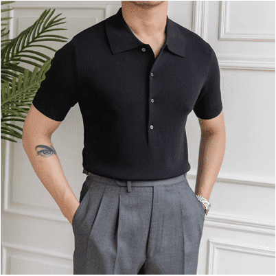Solid Color Slim Fitting Short Sleeved POLO Shirt - Jointcorp