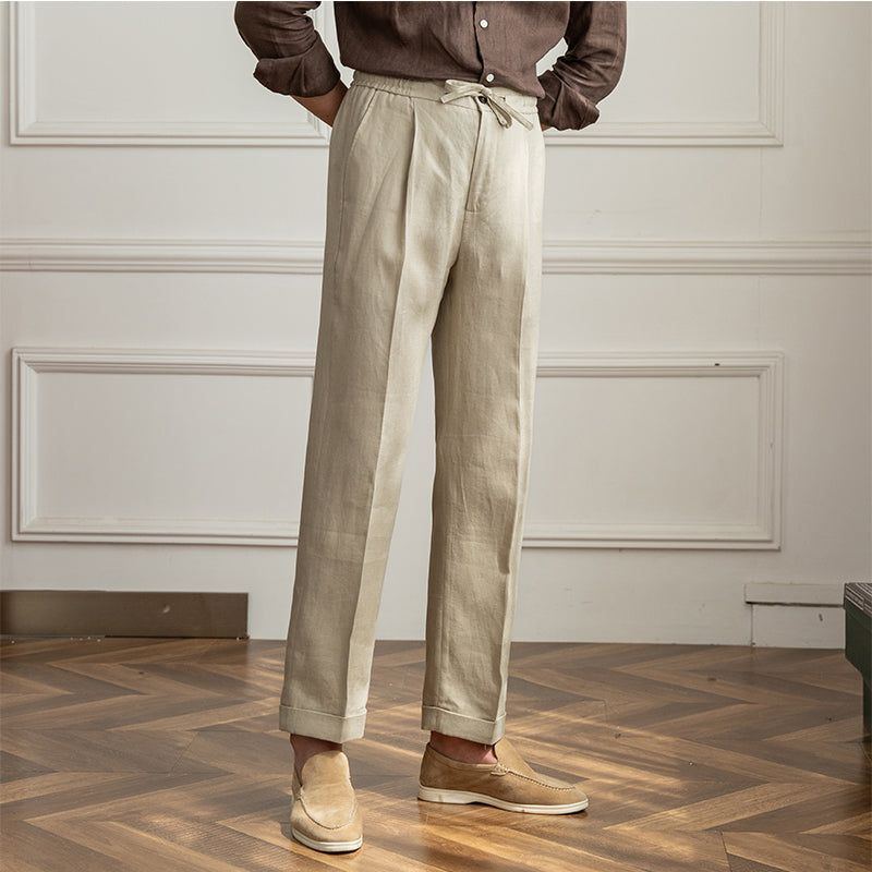 Casual Thin Tethered Linen Pant For Commuting Lightweight - Jointcorp