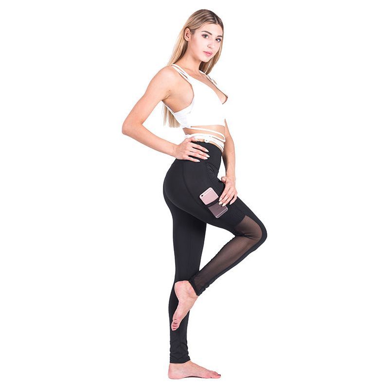 Mobile phone pocket leggings, quick-drying, breathable mesh, yoga pants - Jointcorp