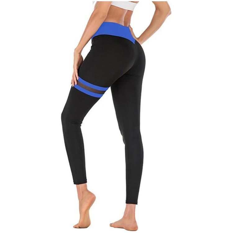 Thigh Double Ring Contrast Color Yoga Pants High Stretch Leggings - Jointcorp
