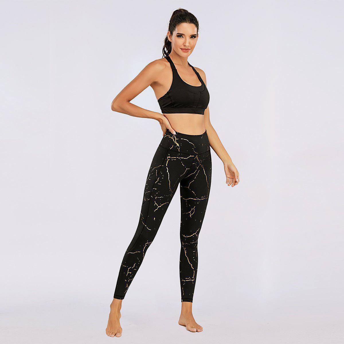 Hip-Lifting Yoga Pants Bronzing Slim High Waist Leggings - Jointcorp