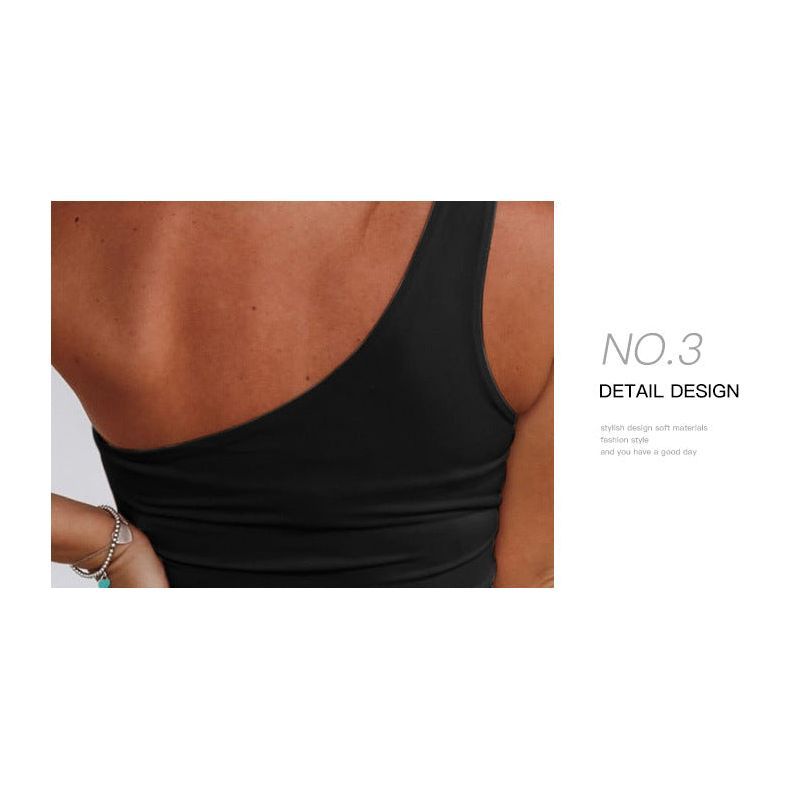 Women's Short Hollow-out Bundle One-shoulder Vest