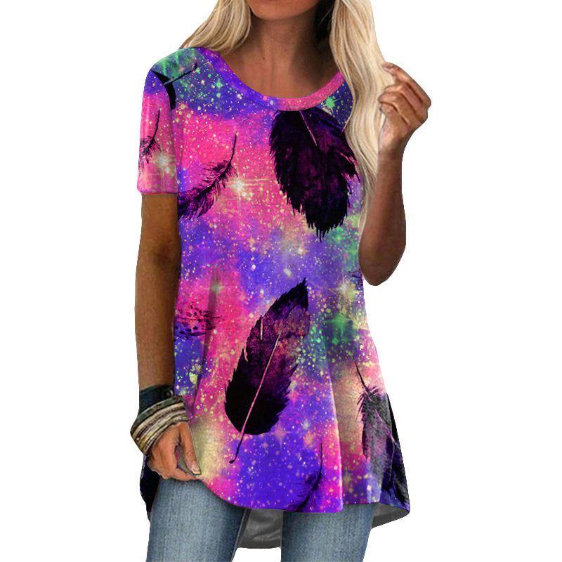 Crew Neck Casual Ethnic Style Vintage Print Short Sleeves T-shirt