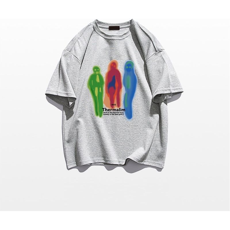 American Street Niche Design Short-sleeved T-shirt Retro Shoulder