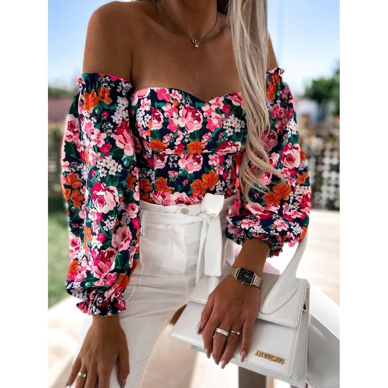 Off Shoulder Collar Wrapped Around Chest
