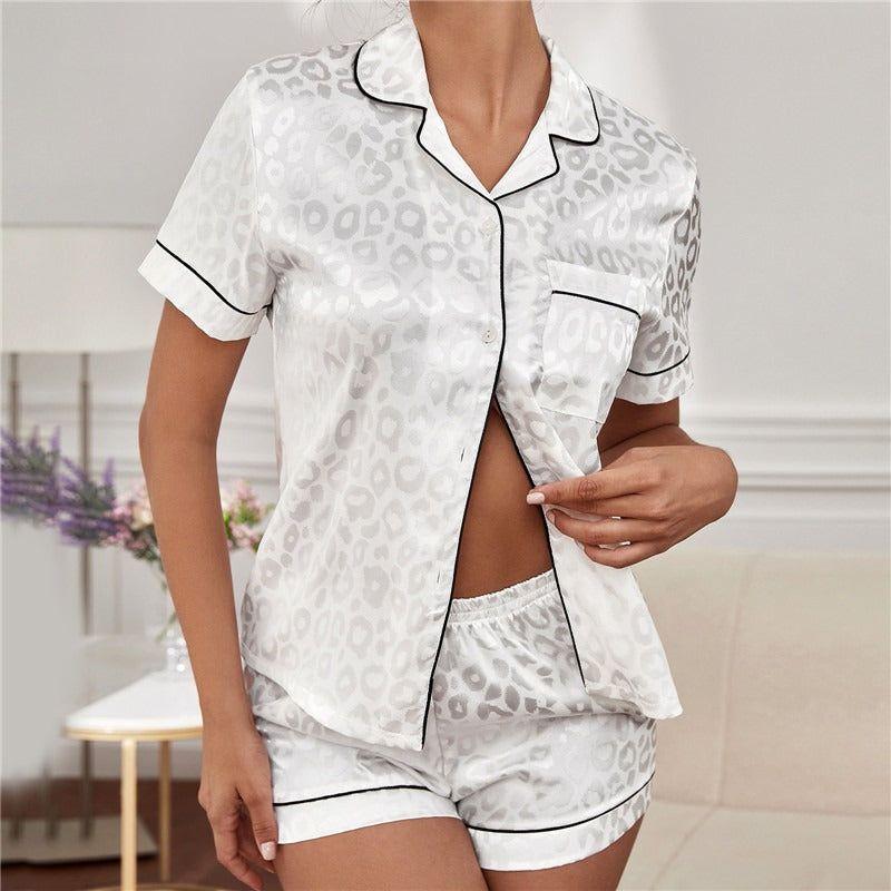 Women's Summer Short Sleeve Silk Pajamas - Jointcorp