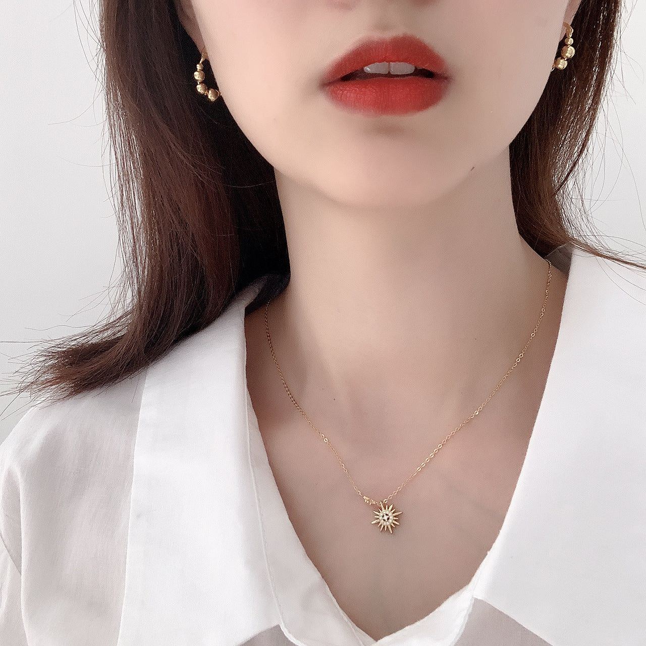 Korean Style 925 Sterling Silver Inlaid Zircon XINGX Necklace Fashion Minimalist - Jointcorp