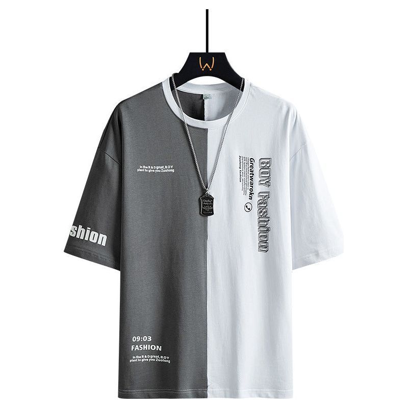 Men's Cotton T-shirt Summer Casual Loose Shoulder Half Sleeve - Jointcorp