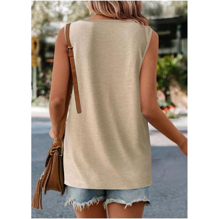 Women's Toothpick Round Neck Sleeveless Vest T-shirt - Jointcorp