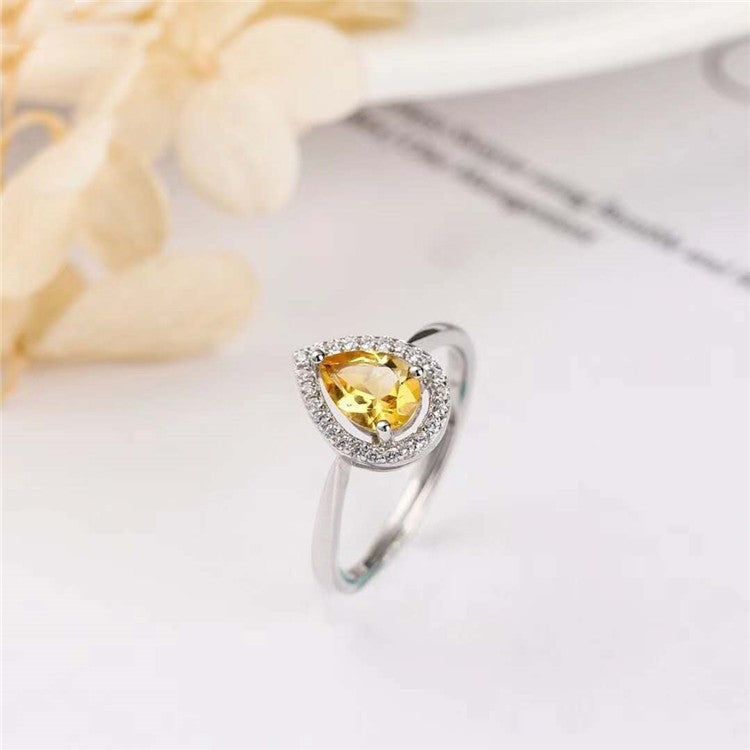 S925 Natural Yellow Crystal Pendant Necklace - Jointcorp