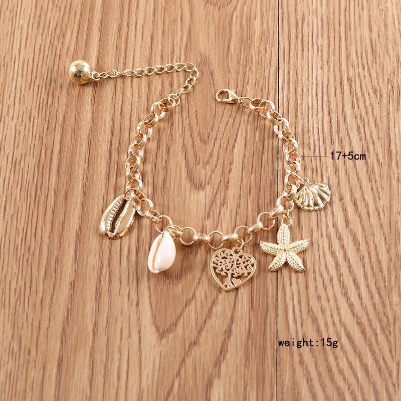Women's Fashion Simple Shell Starfish Scallop Love Bracelet - Jointcorp